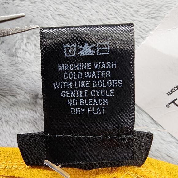 NEW Rue21 Dress Size M Yellow Faux Wrap Spaghetti Strap Mini Stretch Party - Picture 5 of 9